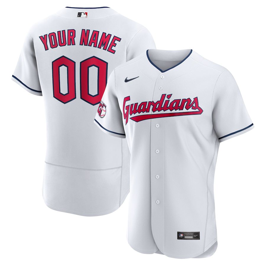 Men Cleveland Guardians Nike White Official Authentic Custom MLB Jersey->cleveland indians->MLB Jersey
